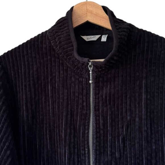 Woolrich Kinsdale Size Med Lightweight Black Wide Corduroy Ribbed Cotton Jacket - Picture 4 of 16